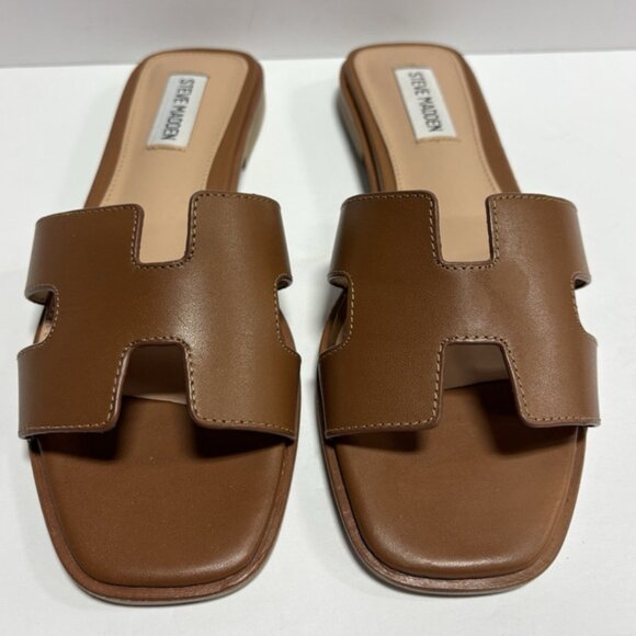 Steve Madden Brown Slide Sandals - Picture 3 of 6